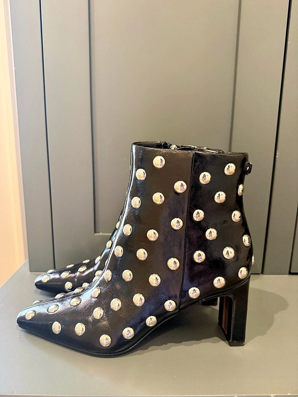 Sam Edelman Saige Stud Bootie Black Studded Ankle Boots